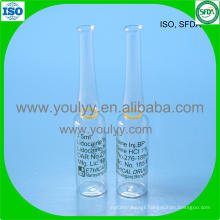 2ml ISO Standard Glass Ampoule with Silk Screen Printing